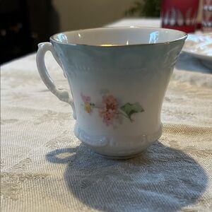 Vintage Floral Blue and White Porcelain teacup